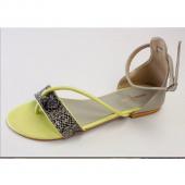 Colorful wedges that are sky high with orange and 